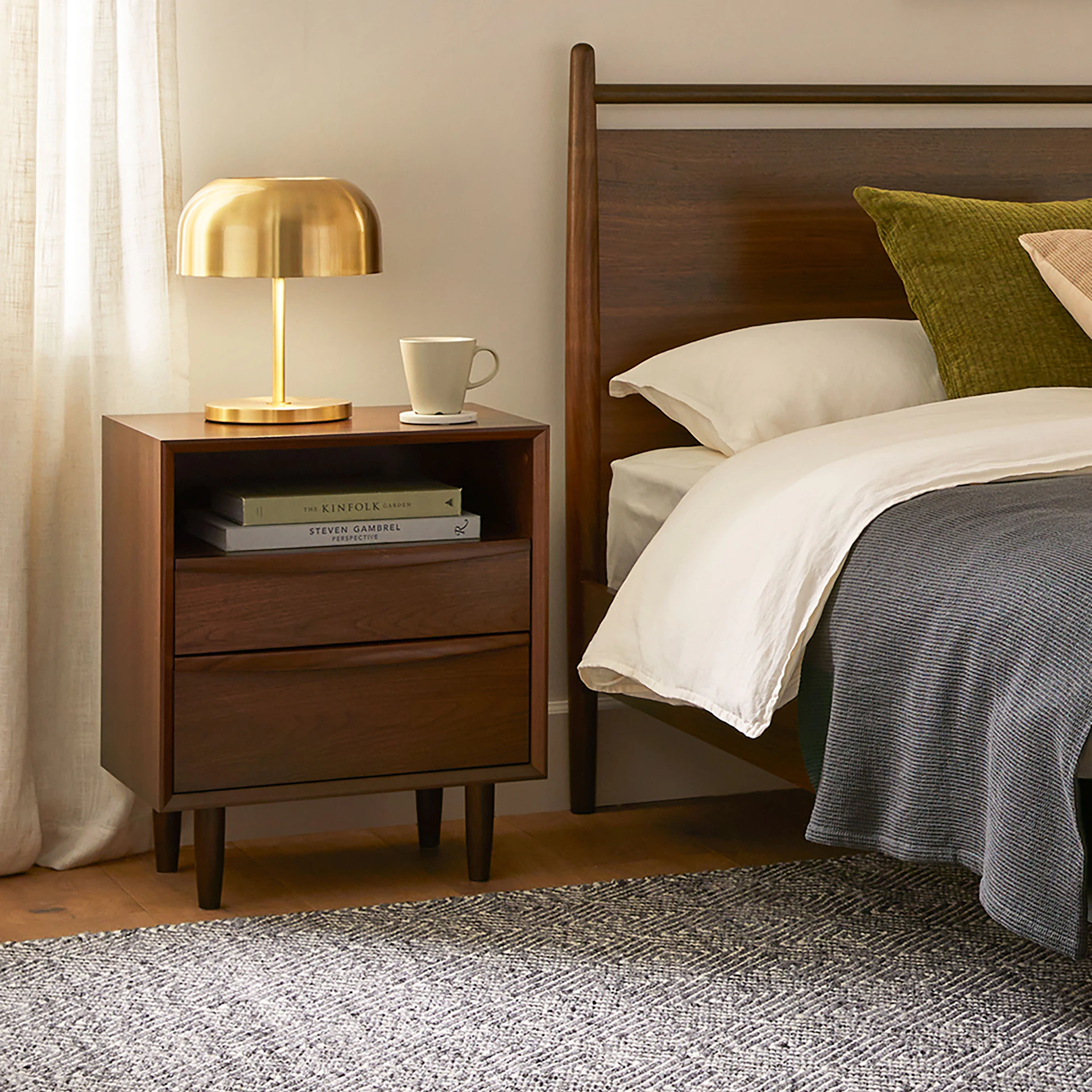 Basi Queen Bed Frame - Walnut